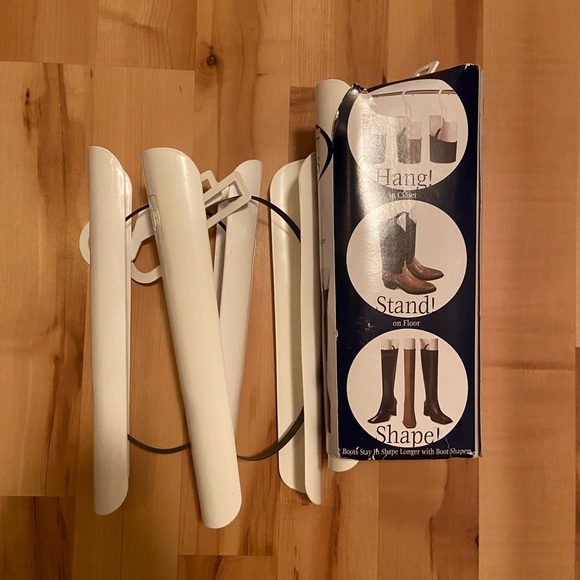 Set of White Tall Boot Shapers Holders